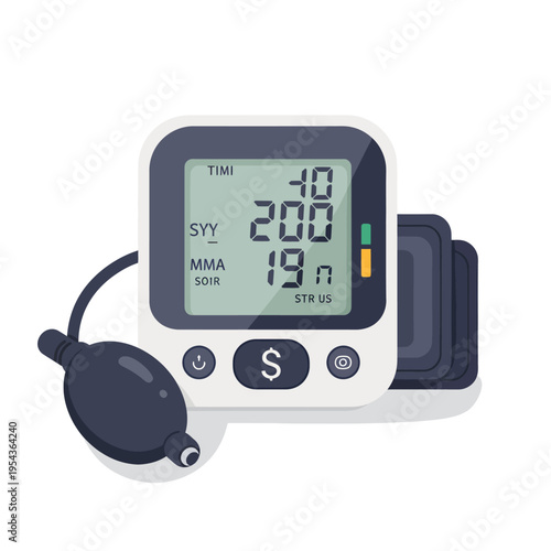 Digital Blood Pressure Monitor Device Closeup.