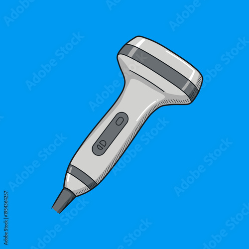 Electric Toothbrush Isolated on Blue Background.