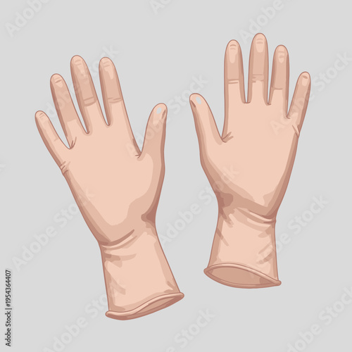 Pair of Light Pink Latex Gloves.
