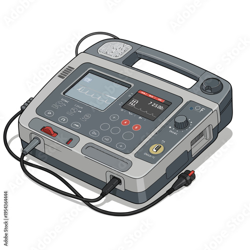 Portable Defibrillator Medical Device Equipment.