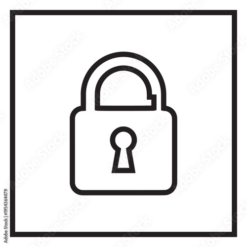 Secure lock icon for safety and protection concepts
