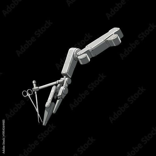 Robotic Arm with Surgical Instrument Attachment.