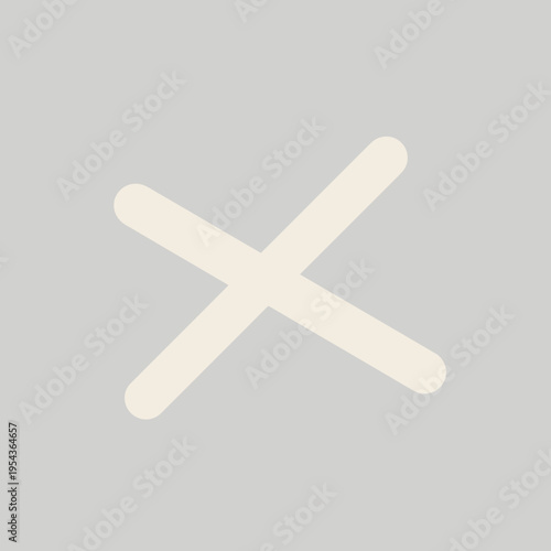White Cross Symbol on Gray Background.