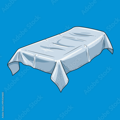 White Tablecloth on Rectangular Table.