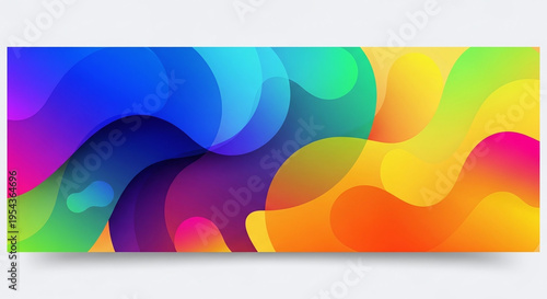 Wallpaper Mural Vibrant Abstract Background with Overlapping Wavy Colorful Shapes and Gradient Transitions Torontodigital.ca