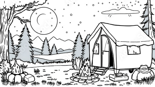 Camping coloring page