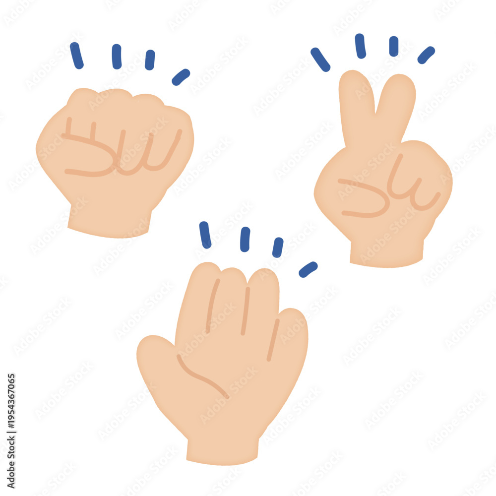 Fototapeta premium じゃんけんのイラスト/ illustration of rock-paper-scissors 