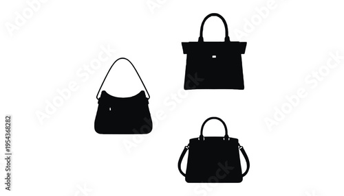 Handbag vector silhouettes collection for fashion design and illustration