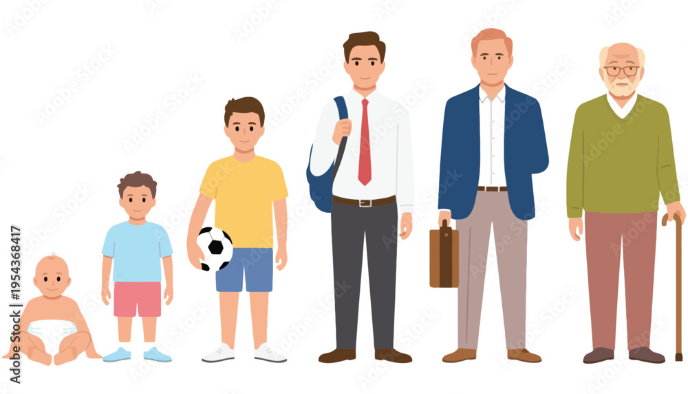 Fototapeta premium A family illustration showing people of different ages and occupations
