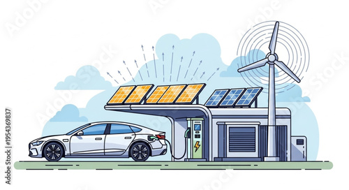 Electric Car Charging Station.