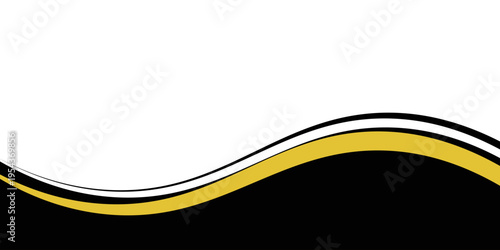 Sleek abstract wave background featuring flowing yellow and black curved bands on a white canvas, ideal for business, marketing, web headers, presentations, banners, and modern graphic design layouts.