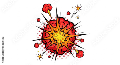 Explosion Fire Blast Red Sparks.