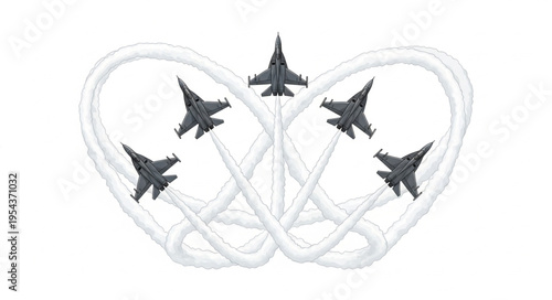 Fighter Jets in Formation Flight.