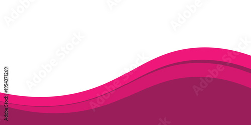 Curved pink and magenta wave background with white upper area for headline or logo; modern, minimal design ideal for banners, web headers, posters, beauty and marketing layouts.