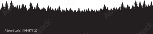 Vector silhouette of trees on black background
