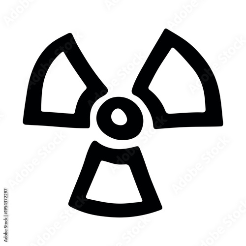 Hand drawn radiation sign Nuclear radiation hazard symbol Radioactive danger warning sign clipart in doodle style Nuclear safety Radioactive waste Single element for print, web, design, decor