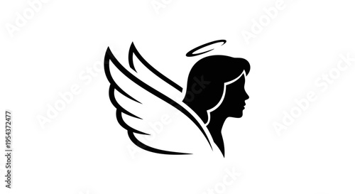 silhouette of a woman with wings