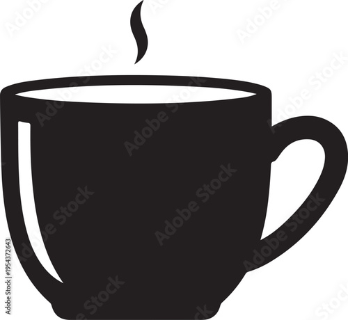Vector illustration of a steaming hot coffee cup
