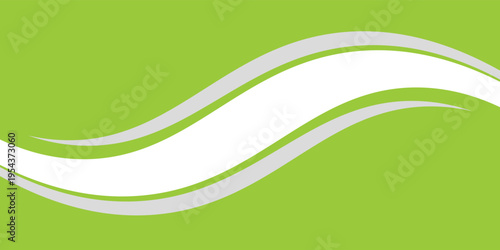 Bright green wave background with smooth white curves, ideal for eco, fresh and modern design projects, banners, presentations and marketing templates. Clean, minimal and energetic composition 