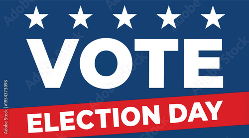 Dynamic diagonal Vote Election Day banner with stars