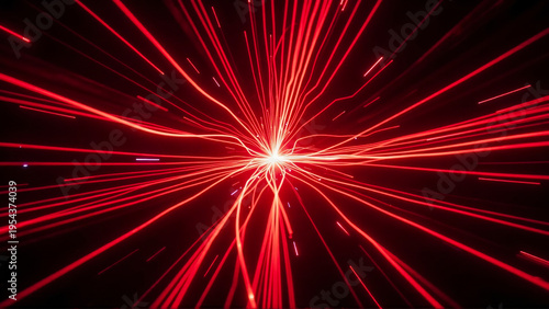 Wallpaper Mural Abstract Red Light Trails Bursting from Center Torontodigital.ca