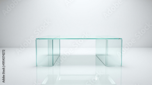 Wallpaper Mural Modern minimalist glass table in a clean white studio Torontodigital.ca