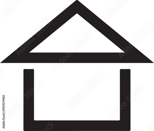 Black house roof icon vector