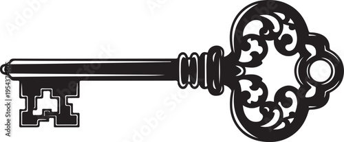 Vector antique key icon