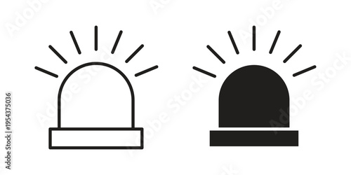 Ambulance siren icon. Vector linear icons. Editable stroke vector illustration