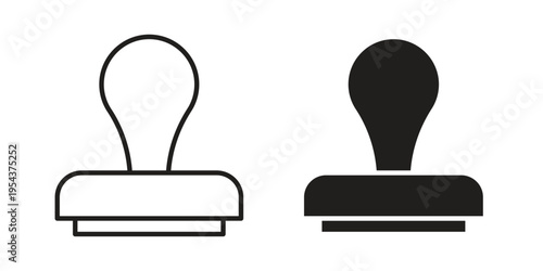 Approval stamp icon. Vector linear icons. Editable stroke vector illustration