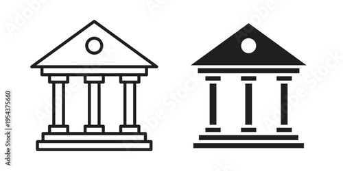 Bank icon. Vector linear icons. Editable stroke vector illustration