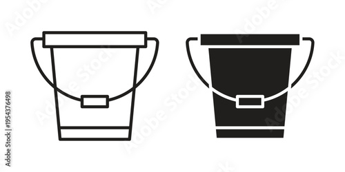 Bucket icon. Vector linear icons. Editable stroke vector illustration