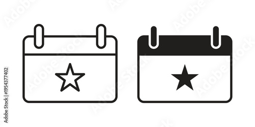 Calendar with event icon. Vector linear icons. Editable stroke vector illustration