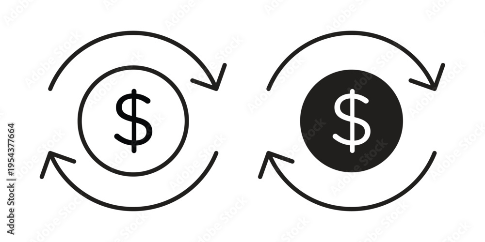 Obraz premium Cash flow icon. Vector linear icons. Editable stroke vector illustration