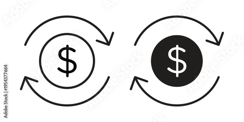 Cash flow icon. Vector linear icons. Editable stroke vector illustration