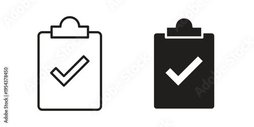 Clipboard check icon. Vector linear icons. Editable stroke vector illustration