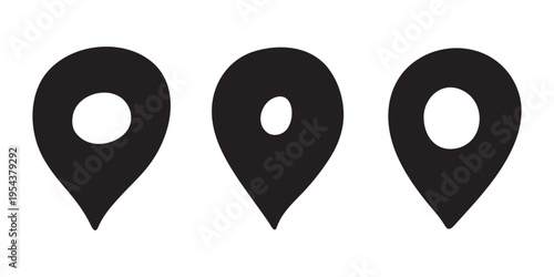 Set of hand drawn map pin Map marker pointer sign GPS and mapping tools Location pin symbol Pinpoint clipart in doodle style Single element for web, design