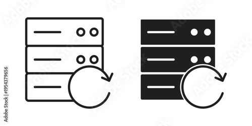 Data backup icon. Vector linear icons. Editable stroke vector illustration