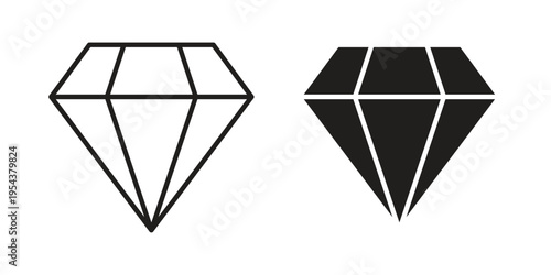 Diamond icon. Vector linear icons. Editable stroke vector illustration