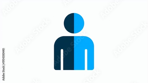 Diverse People Group Icon Animation Seamless Loop Blue and Teal