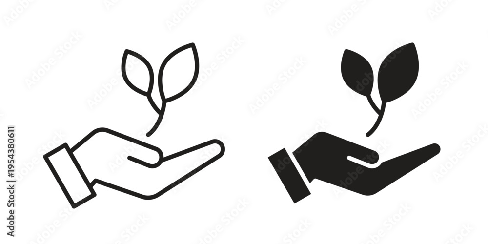 Fototapeta premium Eco-friendly icon. Vector linear icons. Editable stroke vector illustration