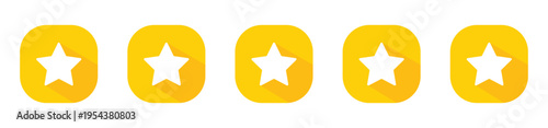 Five star rating icon. Feedback symbol. Review quality sign. Best service. Positive vote. Vector illustration and transparent PNG.