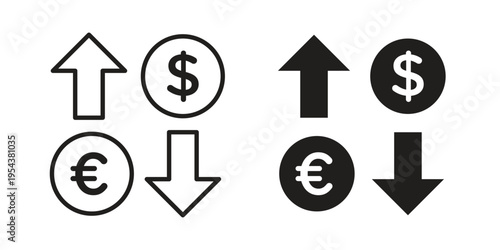 Exchange rate icon. Vector linear icons. Editable stroke vector illustration