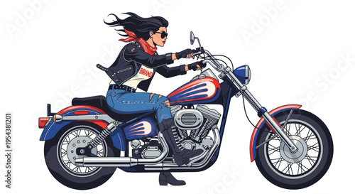 Woman Riding Motorcycle