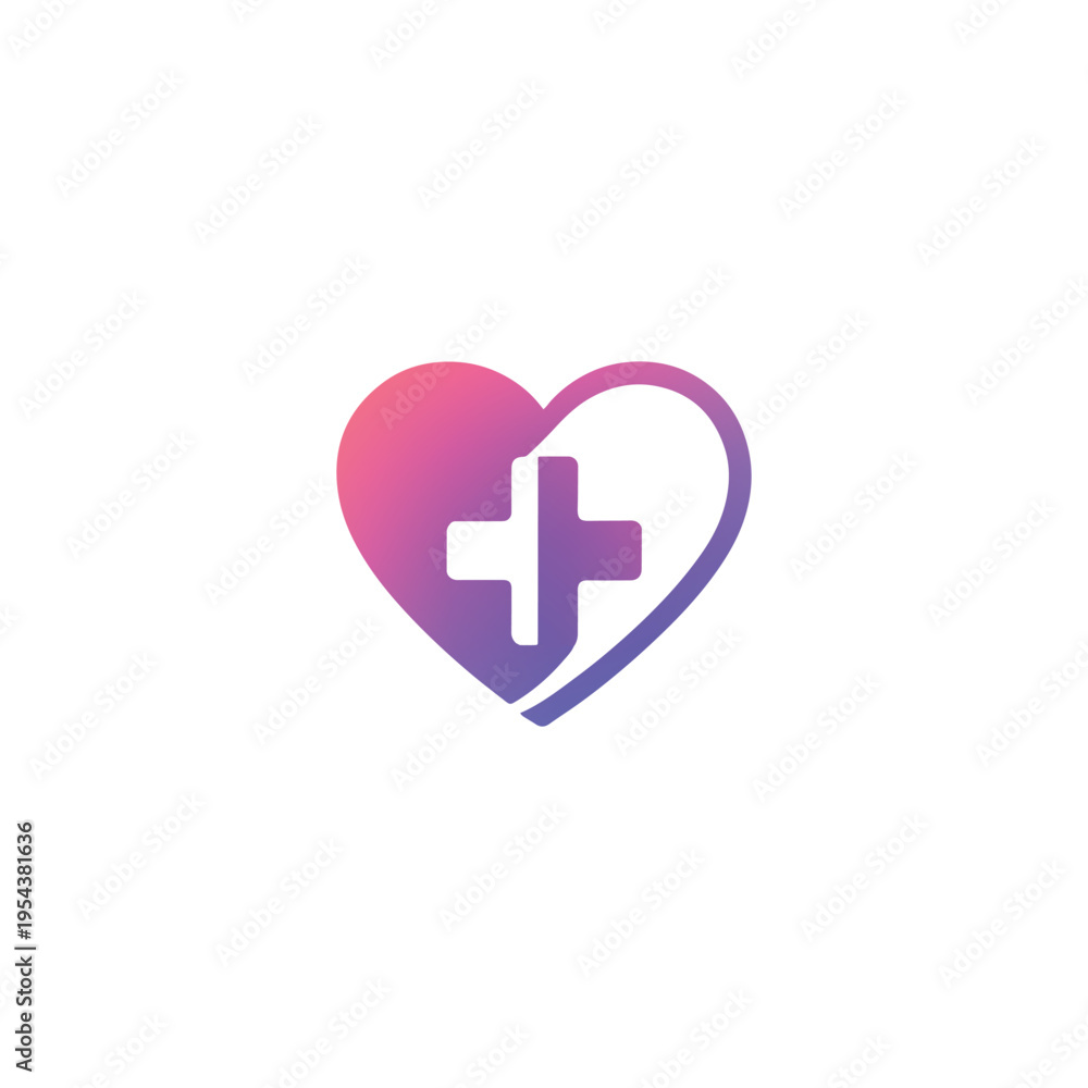 Fototapeta premium Medical Heart Cross Healthcare Logo