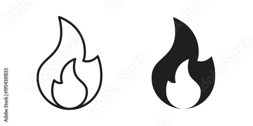 Fire icon. Vector linear icons. Editable stroke vector illustration