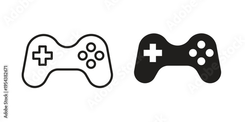 Game controller icon. Vector linear icons. Editable stroke vector illustration