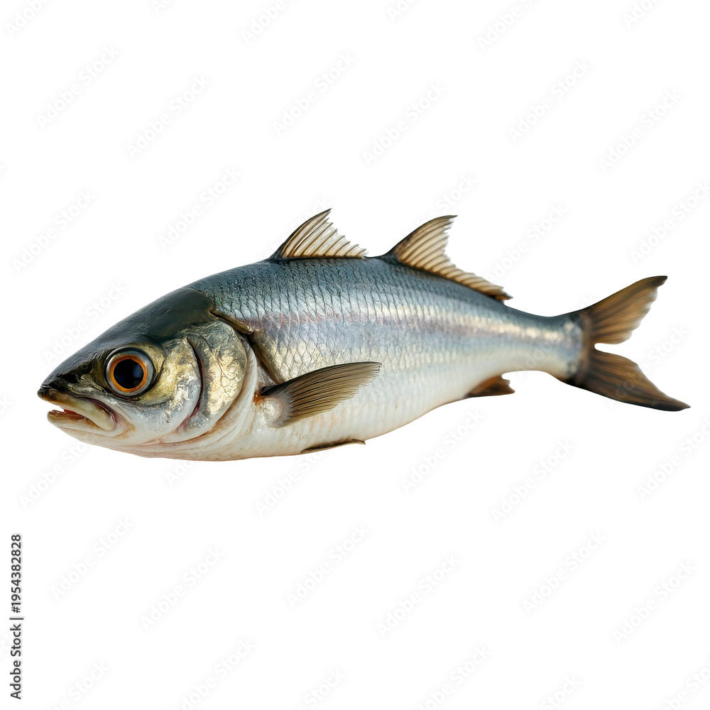 Obraz premium A silver fish on transparent background