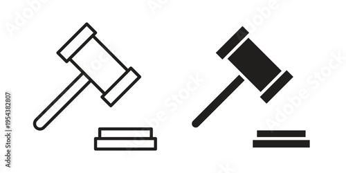 Gavel icon. Vector linear icons. Editable stroke vector illustration
