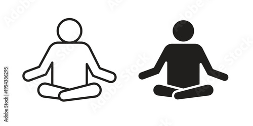 Meditation icon. Vector linear icons. Editable stroke vector illustration